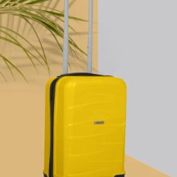 Teakwood Leathers DUNE Yellow Textured Small Hard Sided Cabin Trolley-image-35