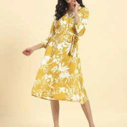 Cantabil Yellow Printed Dress-picture-16
