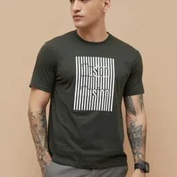Fame Forever By Lifestyle Olive Cotton Regular Fit Printed T-Shirt-picture-19
