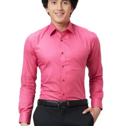 Raymond Red Pure Cotton Slim Fit Self Pattern Shirt-image-22