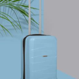 Teakwood Leathers DUNE Powder Blue Textured Small Hard Sided Cabin Trolley-image-58