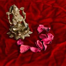 eCraftIndia Antique Finish Brass Goddess Laxmi on Lotus-image-34