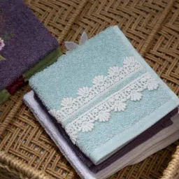 Home4U Blue Cotton Towels - Set of 4-image-68