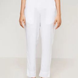 Global Desi White Flat Front Trousers-image-39