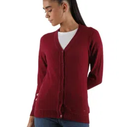 Monte Carlo Red Wool Open Front Cardigan-26