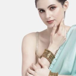 Peora Golden Oxidized Bangles Set for Women-image-14