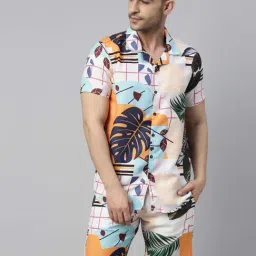 Bushirt Multicolor Regular Fit Printed Shirt & Shorts Set-picture-7