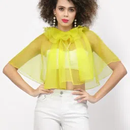 Lela Yellow Flare Sleeves Cape-picture-43