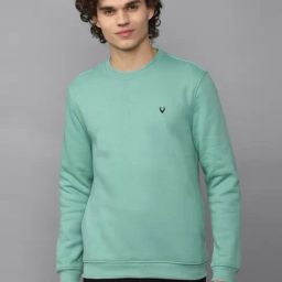 Men Green Crew Neck Full Sleeves Casual Sweatshirt-image-10