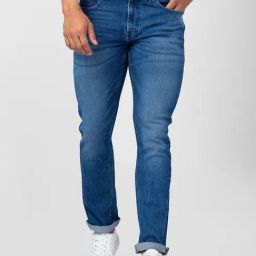 Spykar Mid Blue Cotton Regular Fit Jeans-image-29