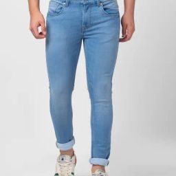 Spykar Light Blue Cotton Super Slim Fit Jeans-picture-11