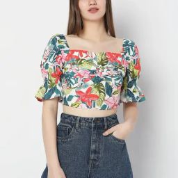 Vero Moda Multicolor Floral Print Crop Top-image-70
