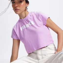 glitchez Minimalist Typo Print Crop T-shirt-image-76