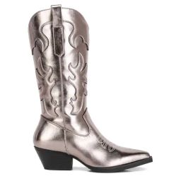 London Rag Women's Pewter Cowboy Boots-picture-18