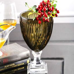 SWHF Green Crystal Glass Flower Vase-image-52