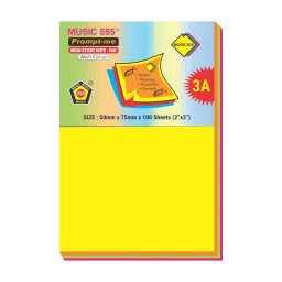 Music 555 Prompt-Me Sticky Note Pad 50x75 mm Neon Multi Color Color 100 Sheets, NMP-203 (Pack 12 Pcs)-image-18