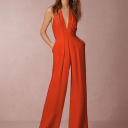 KPOP Women V-Neck Sleeveless SolidBasic Jumpsuit-image-86