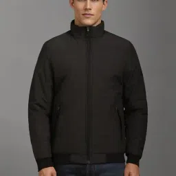 Louis Philippe Black Regular Fit Quilted Jacket-image-64