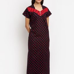 Secret Wish Black Printed Maxi Nightdress-image-41