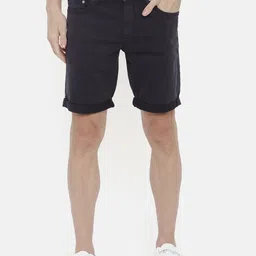 Celio Men Black Solid Regular Fit Denim Shorts-image-42