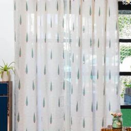 Urban Space Multicolor Polyester Printed Door Curtain with Eyelets & Tieback - Set of 2 (7 ft) image 3