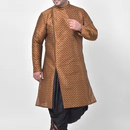 DEYANN PLUS Men Copper-Toned & Black Quirky Printed Kurta-30