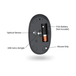 Portronics Toad 22 Wireless Optical Mouse with USB Nano Dongle (Black) image 2