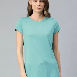 Van Heusen Women Sea Green Solid Lounge T-shirt-image-77