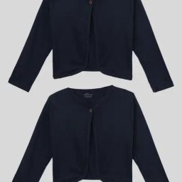 Kryptic Kids Navy Solid Full Sleeves Shrug (Pack Of 2)-image-77