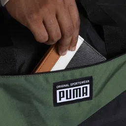 Puma Black-Deep Lichen Green Color Block Duffle Bag image 5