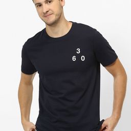 Celio Men Navy Blue Printed Round Neck T-shirt-image-68