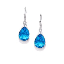Bamboo Tree Jewels Blue Teardrop Shaped Drop Earrings-7