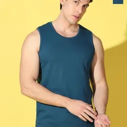 WOOSTRO 2-Pcs Odour-Free Combed Cotton Innerwear Vests VWS26(PLAIN PEACOCK)(ALONE PEACOCK)-image-84