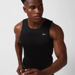 Reebok Black Slim Fit Gym Vest-image-99