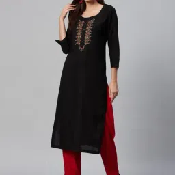 HIGHLIGHT FASHION EXPORT Black Embellished Straight Kurta-picture-40