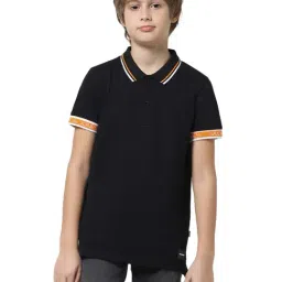 Jack & Jones Junior Jet Black Cotton Slim Fit Polo T-Shirt-picture-35