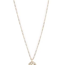 Lilly & Sparkle Gold Toned Brass Chain with Circular Tree Pendant-46