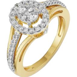 Emori 18k Yellow Gold & Diamond Alina Cluster Glimmery Ring-image-87