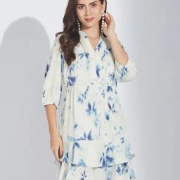 Latin Quarters Blue Polyester Printed Dress-picture-42
