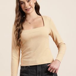 HERE&NOW Textured Square Neck Top-image-45