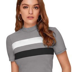 BAESD Horizontal Striped Fitted Crop Top-image-84