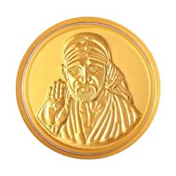 P.C. Chandra Jewellers Sai-Inscribed 24k (999) 0.3gm Yellow Gold Foil Coin-image-64