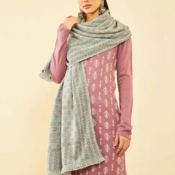 Soch Grey Woven Pattern Shawl-picture-39