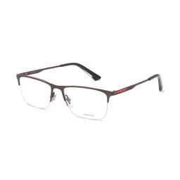 Police VPL905K53627FR Dark Brown Square Eye Frames For Men-image-42