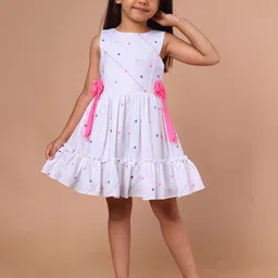 PINK MERMAID Girls Floral Print Fit & Flare Dress-image-12