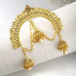 Peora Golden Kundan Headpiece for Women-image-57