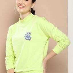 HERE&NOW Typography Printed Mock Collar Pullover Sweatshirt-picture-26