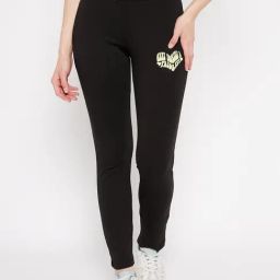 Madame M Secret Black Cotton Blend Relaxed Fit Solid Track Pant-image-40