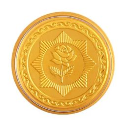 P.C. Chandra Jewellers Rose-Inscribed 24k (999) 0.1gm Yellow Gold Foil Coin-image-42