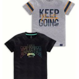 Codez Kids Grey Printed T-Shirt (Pack Of 2)-image-85